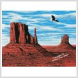 cross stitch pattern Eagle in Monument Valley (Large)