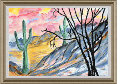 cross stitch pattern Arizona Evening