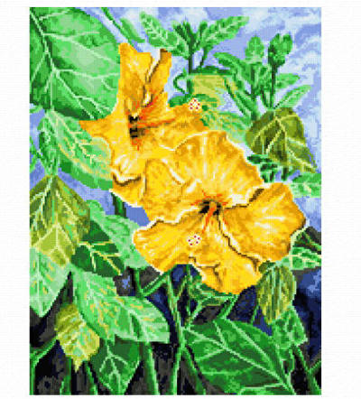 cross stitch pattern Yellow Hibiscus