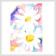 cross stitch pattern Daisies Watercolor
