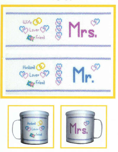 cross stitch pattern Love Mugs