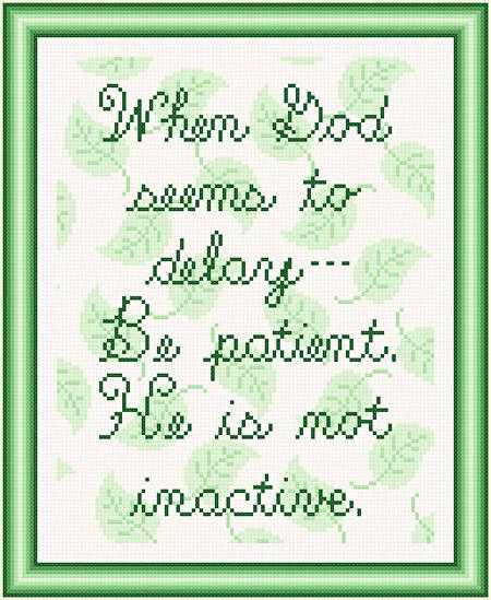 cross stitch pattern Be Patient