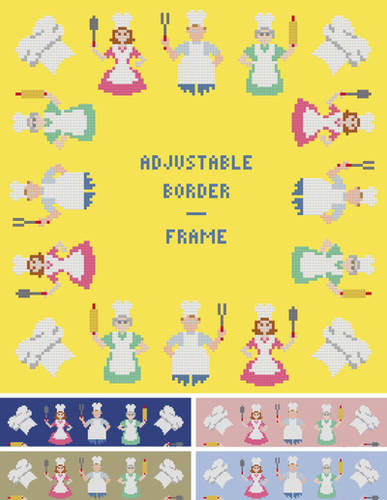 cross stitch pattern Chefs Border/Frame - Adjustable