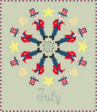 cross stitch pattern July - Patriotic Symbols