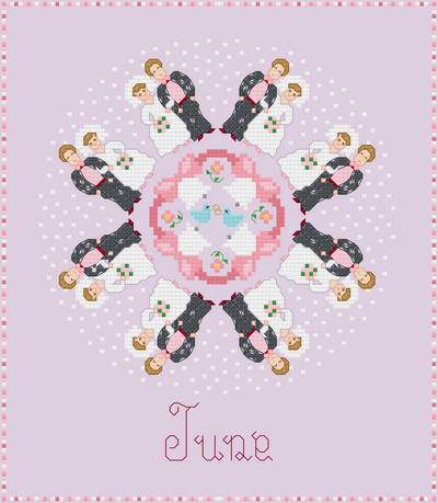 cross stitch pattern June - Weddings