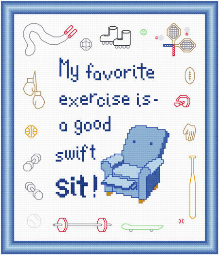 cross stitch pattern Favorite Exercise - Him