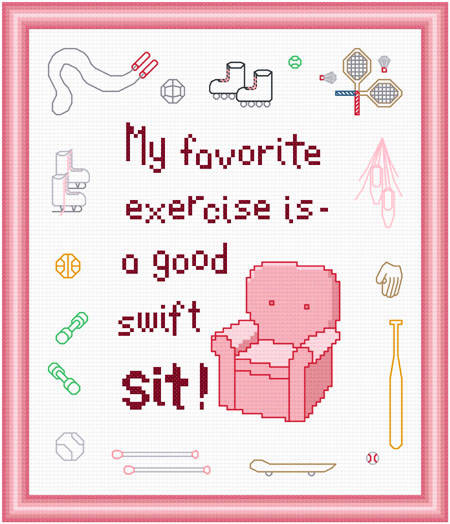 cross stitch pattern Favorite Exercise - Her