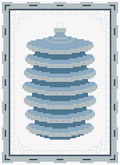 cross stitch pattern Framed Christmas Ornament