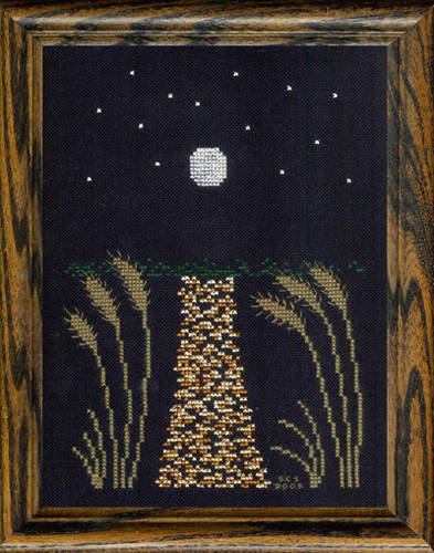 cross stitch pattern Full Moon Over the Bay