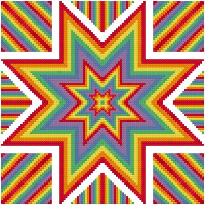Download Glowing Star Cross Stitch Pattern arts
