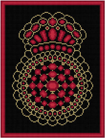 cross stitch pattern Garnet and Gold