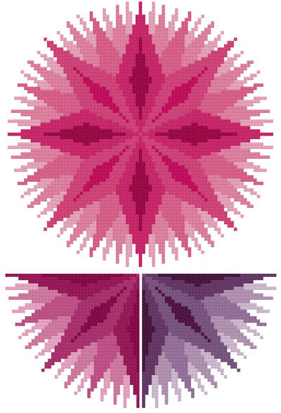 cross stitch pattern Infinite - Pink, Plum, Purple