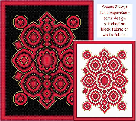 cross stitch pattern Rubies and Gold