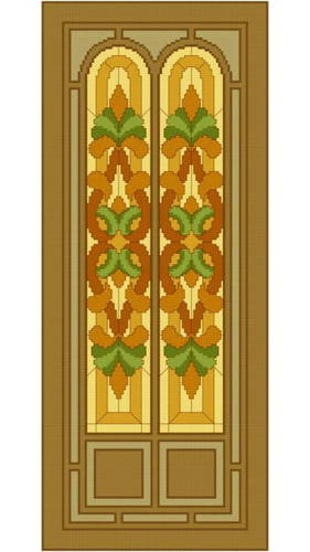 cross stitch pattern Stained Glass Door