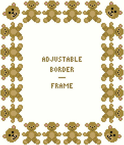 cross stitch pattern Teddy Bear Border/Frame - Adjustable