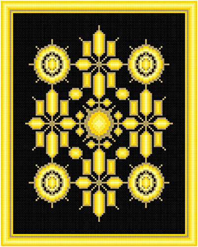 cross stitch pattern Topaz and Gold