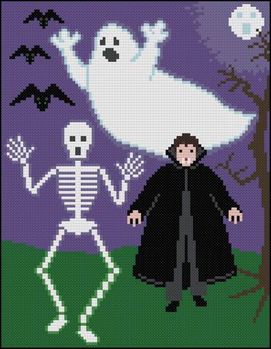 cross stitch pattern Visit from the Scream Team