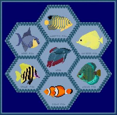 Quilt block pattern - All Those Fish Block