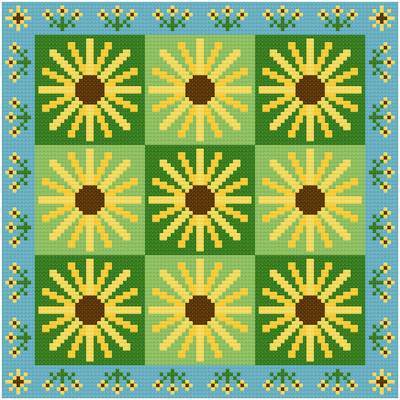 cross stitch pattern Brown Eyed Susans