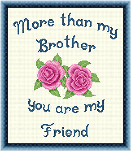 cross stitch pattern Brother - Friend