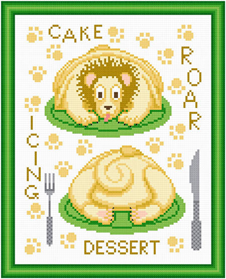 cross stitch pattern Cakes as Critters - Lion