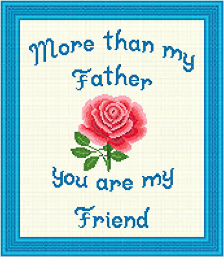cross stitch pattern Father - Friend