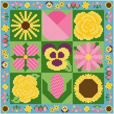 cross stitch pattern Flower Garden