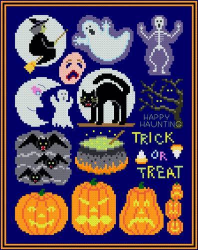 cross stitch pattern Halloween Collection