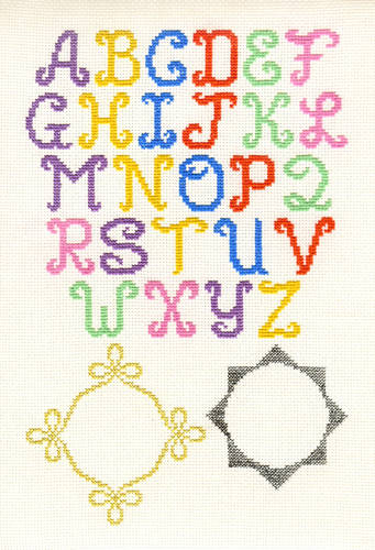 cross stitch pattern Monograms with 2 Borders