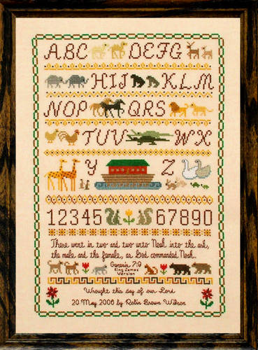 cross stitch pattern Noah's Ark  Sampler