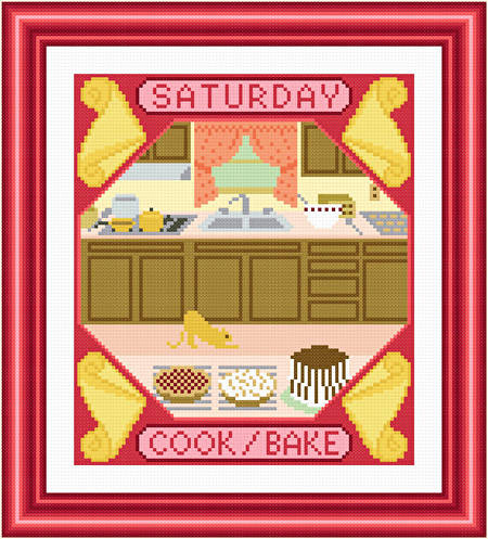 cross stitch pattern Saturday - Cook and Bake