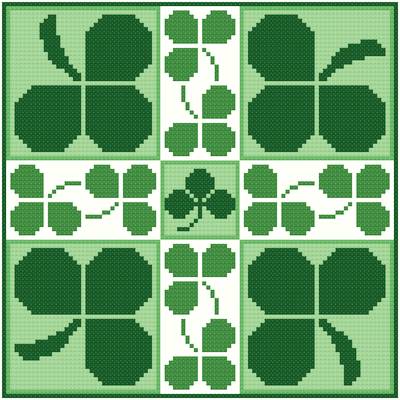 cross stitch pattern Shamrocks