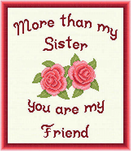 cross stitch pattern Sister - Friend