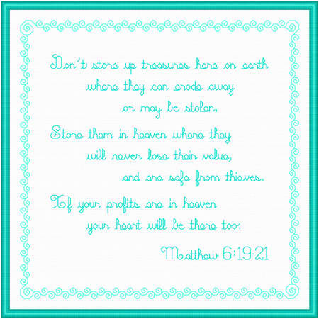 cross stitch pattern Treasures in Heaven