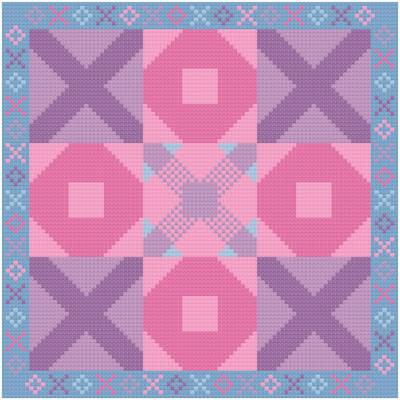 cross stitch pattern Tic Tac Toe