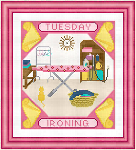 cross stitch pattern Tuesday - Ironing