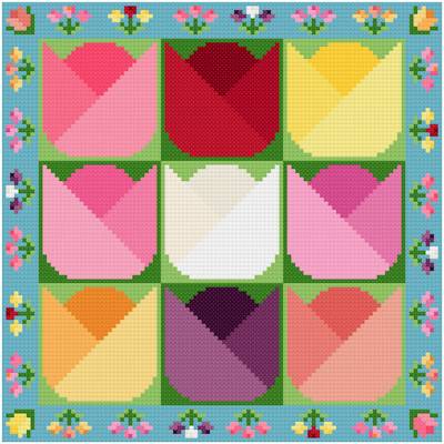 cross stitch pattern Tulips