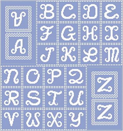 cross stitch pattern Script Monogram Ornaments