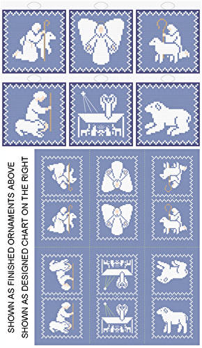 cross stitch pattern Shepherds Plus - 6 Ornament Set