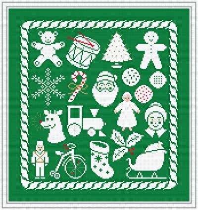 cross stitch pattern Christmas Collage