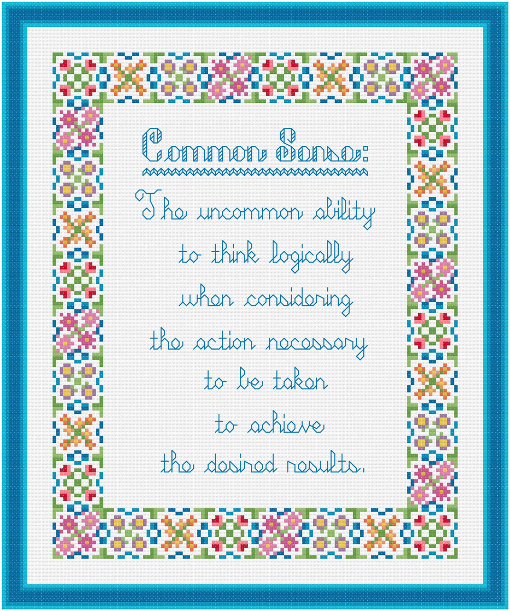 cross stitch pattern Common Sense