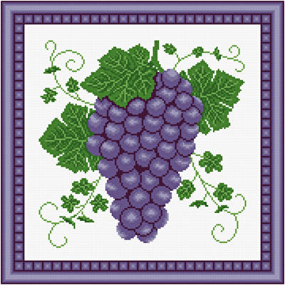 cross stitch pattern Cluster of Grapes