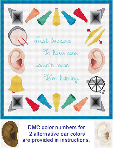 cross stitch pattern Listening
