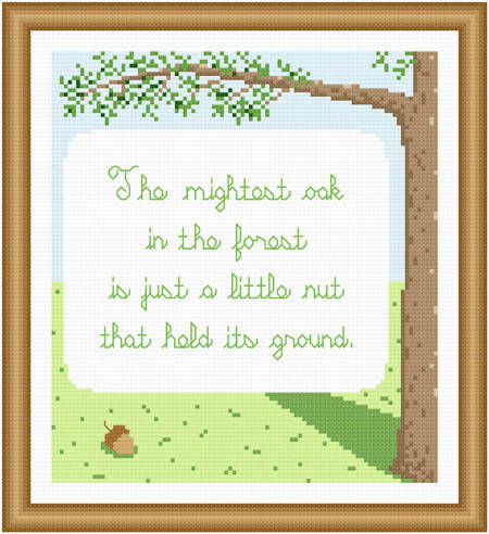 cross stitch pattern Mighty Oak