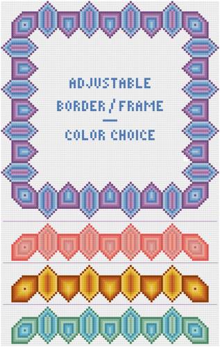 cross stitch pattern Shaded Adjustable Border / Frame