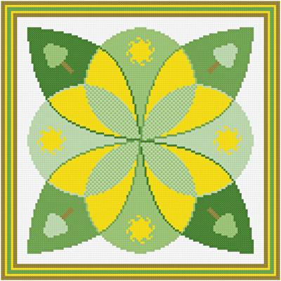 cross stitch pattern Sunshine Through the Trees