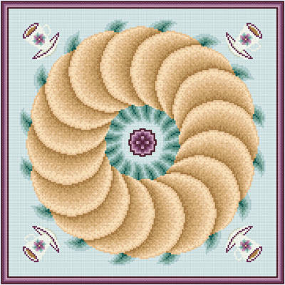 cross stitch pattern French Cruller with Mint Tea