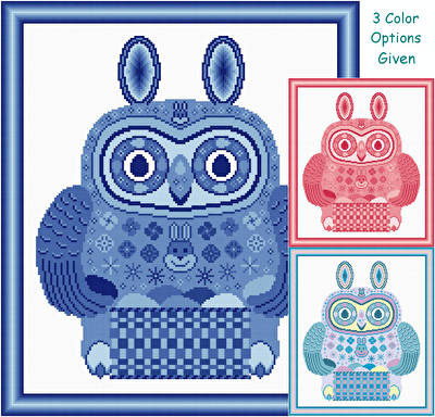 cross stitch pattern Easter Owl