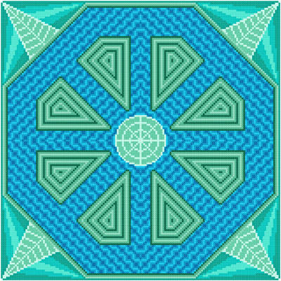 cross stitch pattern Flume - Green Inserts