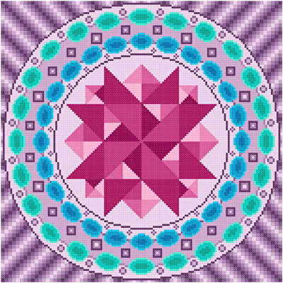 cross stitch pattern Merry Go Round - Lavender Edges